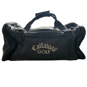 Vintage Callaway Golf Leather Duffle Bag Embroidered Logo